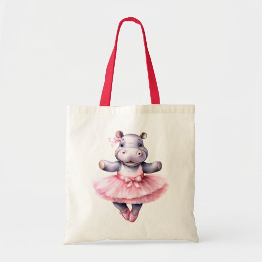Schattigee Hippo ballerina dansballet Tote Bag (Voorkant)