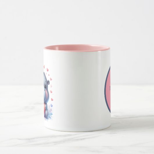 Schattigee hippo Bericht toevoegen Mok (Midden)