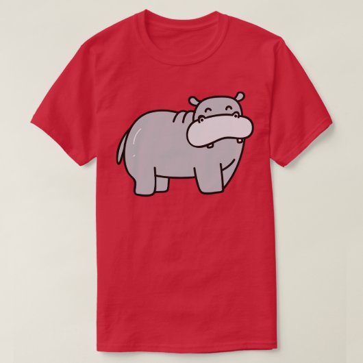 Schattigee hippo doedeltekening t-shirt (Design voorkant)