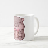 Schattigee Hippo Drink Bubble Tea Koffiemok (Voorkant rechts)