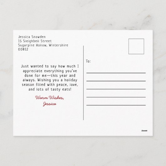 Schattigee Hippo en Pudding Grappige Kerst Dank U Feestdagenkaart (Achterkant)