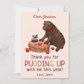 Schattigee Hippo en Pudding Grappige Kerst Dank U Feestdagenkaart (Voorkant)