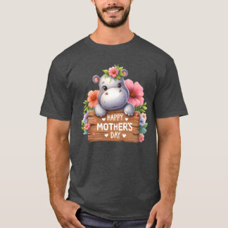 Schattigee Hippo Happy Mother's Day Boy T-shirt