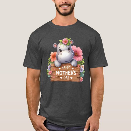 Schattigee Hippo Happy Mother's Day Boy T-shirt (Voorkant)