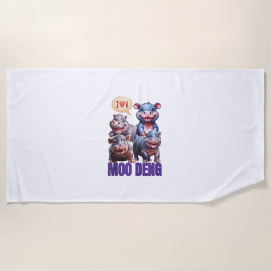 Schattigee Hippo Moo Deng T-shirt, Cool Moo Deng H Strandlaken (Voorkant)