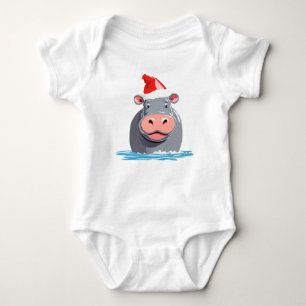 Schattigee HIPPO Safari Kerstmis Kostuum Squad Romper