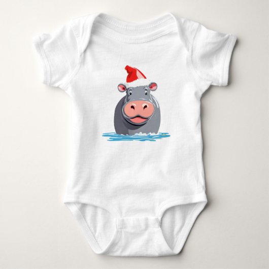 Schattigee HIPPO Safari Kerstmis Kostuum Squad Romper (Voorkant)