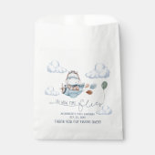 Schattigee Hippo vliegt met vliegtuig en wolken, e Bedankzakje (Voorkant)