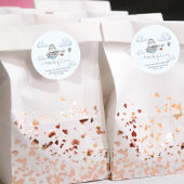 Schattigee Hippo vliegt met vliegtuig en wolken, e Ronde Sticker