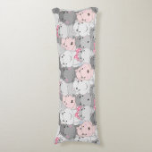 Schattigee Hippo's Lichaamskussen (Voorkant Verticaal)