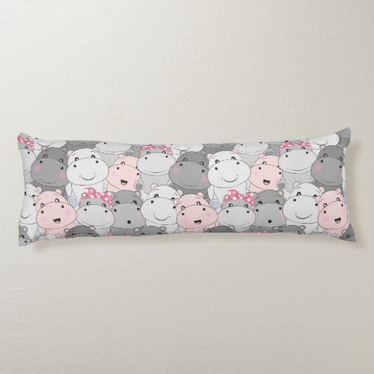 Schattigee Hippo's Lichaamskussen (Achterkant)