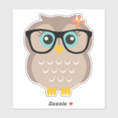 Schattigee Hipster Girly Uil Sticker (Vel)