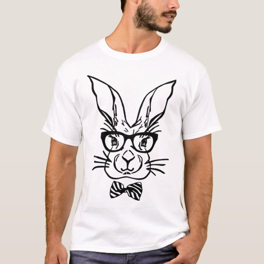 Schattigee Hipster paashaas T-shirt (Voorkant)