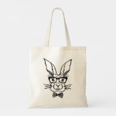Schattigee Hipster paashaas Tote Bag (Achterkant)