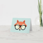 Schattigee Hipster Red Fox Gevouwen Bedankt Notiti (Voorkant)