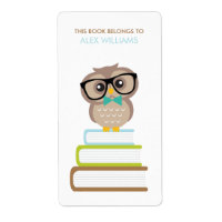 Schattigee Hipster Uil Bookplate