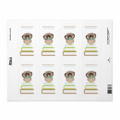 Schattigee Hipster Uil Bookplate Etiket (Full Sheet)