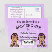 Schattigee HIspanic Twin Meisjes Baby Douche Uitno Briefkaart (Voorkant / Achterkant)