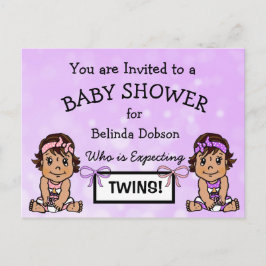 Schattigee HIspanic Twin Meisjes Baby Douche Uitno Briefkaart
