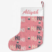 Schattigee Ho Ho Ho Roze Kerstkous Kleine Kerstsok (Achterkant)