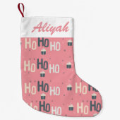 Schattigee Ho Ho Ho Roze Kerstkous Kleine Kerstsok (Voorkant)