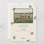 Schattigee Holly Christmas Photo Holiday Kaart (Achterkant)