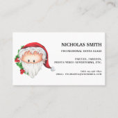 Schattigee Holly Christmas Santa Claus Visitekaartje (Voorkant)