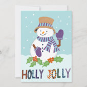 Schattigee Holly Jolly Snowman Kerstvakantie Foto (Voorkant)