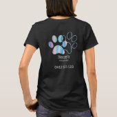 Schattigee holografische hond Walker Groomer T-shirt (Achterkant)