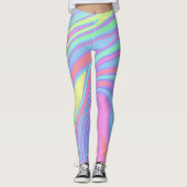 Schattigee holografische marmeren kunst leggings (Voorkant)