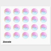 Schattigee holografische pastel regenboog dank u ronde sticker (Vel)