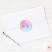 Schattigee holografische pastel regenboog dank u ronde sticker (Envelop)