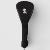 Schattigee Holografische Spook Knuffelen Zwarte Ka Golfheadcover (Voorkant)