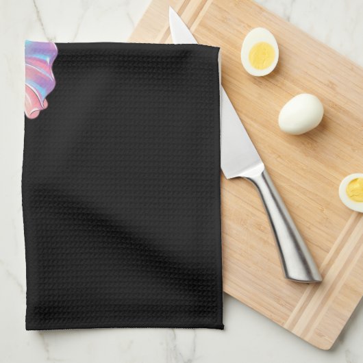 Schattigee Holografische Spook Knuffelen Zwarte Ka Theedoek (Quarter Fold)