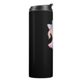 Schattigee Holografische Spook Knuffelen Zwarte Ka Thermosbeker (Gedraaid links)