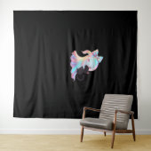 Schattigee Holografische Spook Knuffelen Zwarte Ka Wandkleed (In Situ (horizontaal))