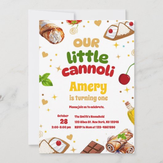 Schattigee Holy Cannoli Uitnodiging voor een moder (Voorkant)