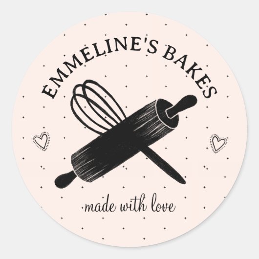 Schattigee Home Baker Cook Geïllustreerde Rolling  Ronde Sticker (Voorkant)