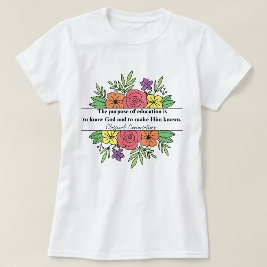 Schattigee Homeschool CC Gesprekken Christelijk T-shirt (Design voorkant)