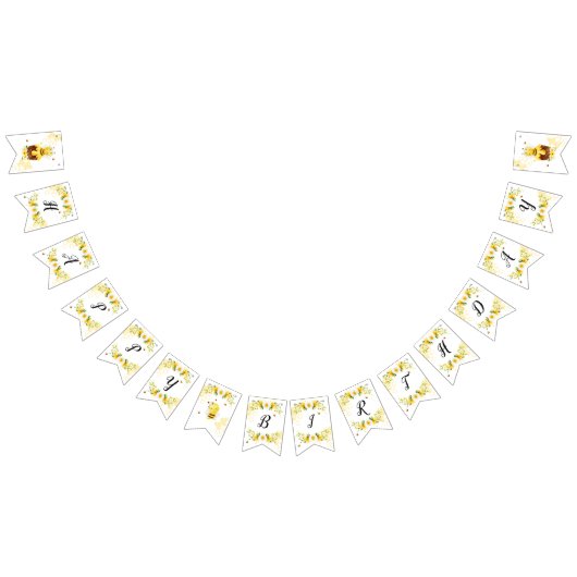 Schattigee hommel bij Happy birthday Vlaggetjes (Alle)