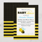 Schattigee hommel bijen jongen Baby shower uitnodi Kaart (Voorkant / Achterkant)