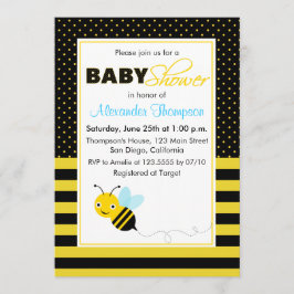 Schattigee hommel bijen jongen Baby shower uitnodi Kaart