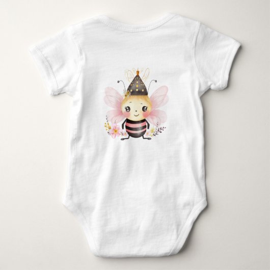 Schattigee hommel Bijen met bloemen en bruin Pet Romper (Achterkant)