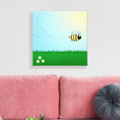 Schattigee hommel cartoon kinder verpakte canvas afdruk (Insitu (Woonkamer))