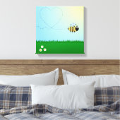 Schattigee hommel cartoon kinder verpakte canvas afdruk (Insitu (Slaapkamer))