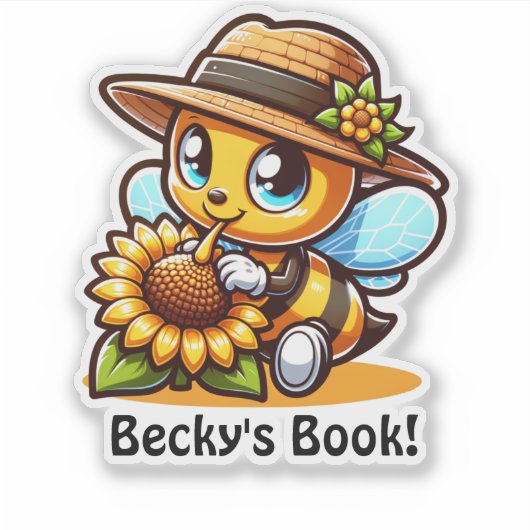 Schattigee hommel die een Pet draagt Sticker (Voorkant)