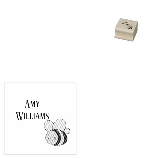Schattigee hommel gepersonaliseerd rubberstempel (Gestempeld)