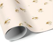 Schattigee hommel patroon neutrale Natuur bijen Cadeaupapier (Rol Hoek)