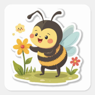 Schattigee hommel Sticker - Springtime bestuiver