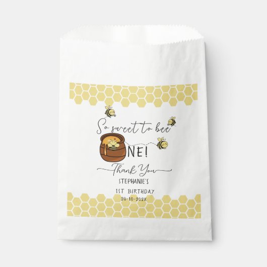 Schattigee hommel zo lief om één 1e verjaardag te bedankzakje (Voorkant)